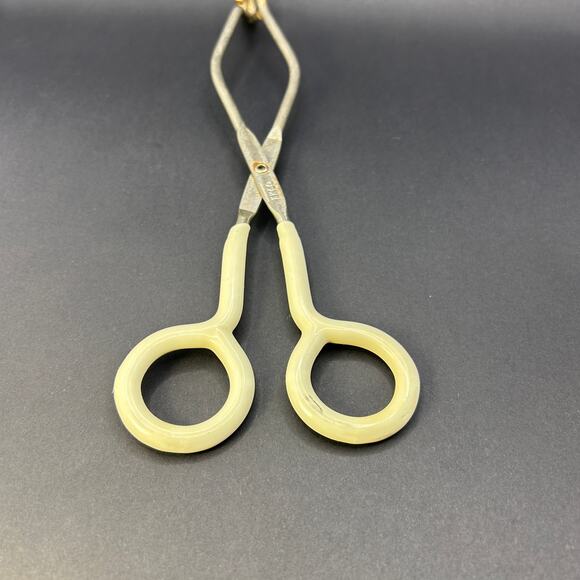 Vintage EKCO USA 10" Tongs White Rubber Handles - Picture 4 of 10